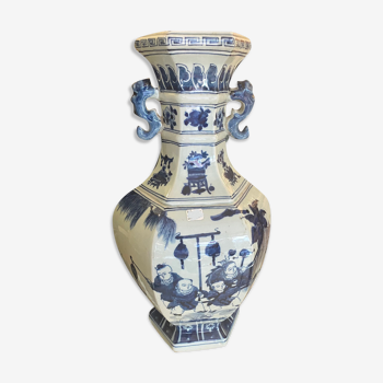 Vase chinois bleu