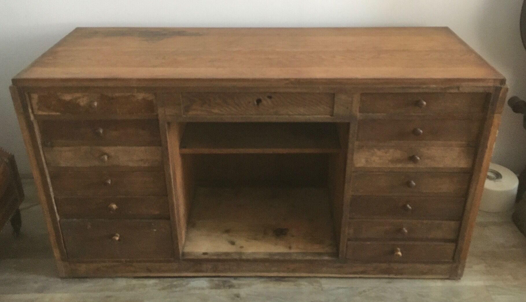 Wooden workshop counter