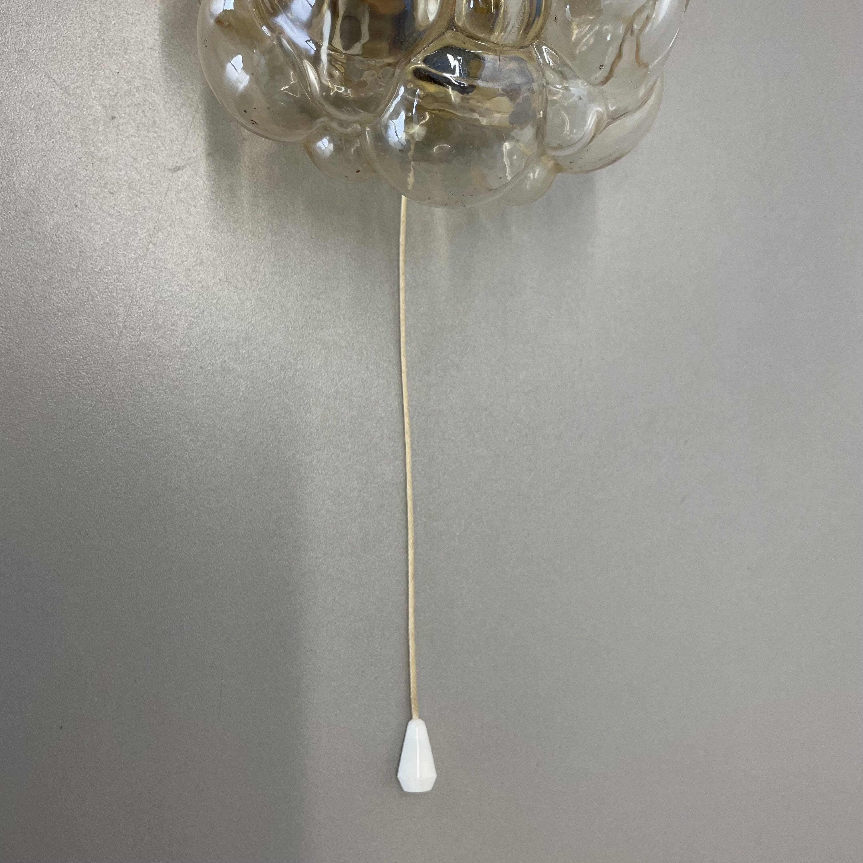 Original Amber Glass Wall Lights Sconces Helena Tynell Glashütte Limburg, 1960s