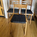 (Lot) 3 Compass Leg Chairs 1960s Scandinavian