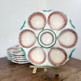 Majolica oyster plates, Digoin & Sarreguemines