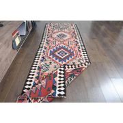 1970s Turkish Oushak Handmade Wool Cotton Orange Runner Rug 93x305