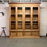 Showcase bookcase early XX th in solid oak