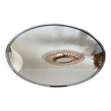 Large oval mirror with chrome surround