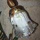 Lampe fleur vintage en laiton et verre