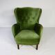 Danish lounge chair in green velvet, 1950s