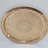 Solid brass tray signed oriental vintage