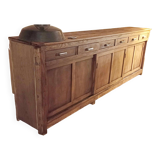 Old pharmacy cabinet from the 1950s width 263 cm