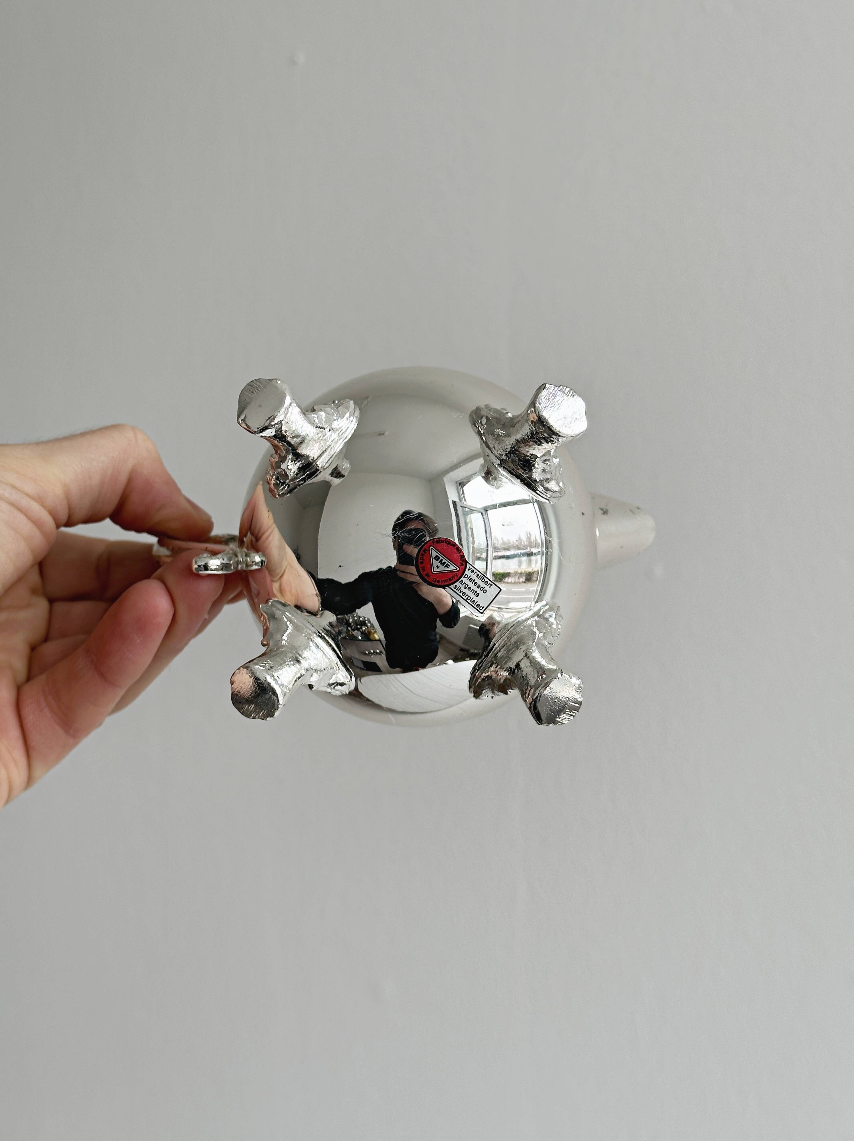 Antique metal sugar bowl