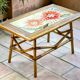 Rattan and ceramic coffee table leduc vallauris