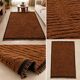 Moroccan Berber Mrirt rug in tobacco brown wool, black weave – 210 × 300