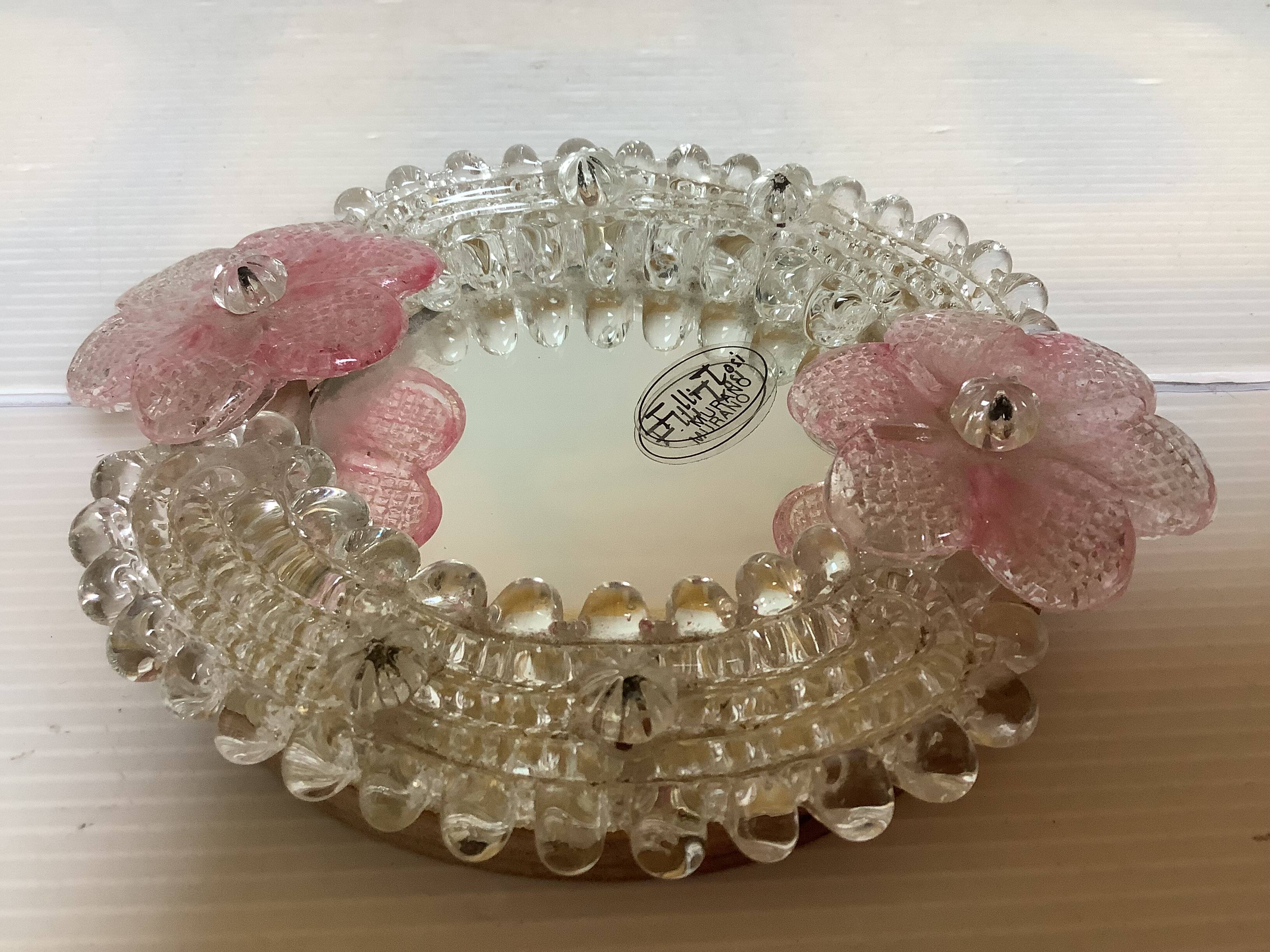 Petit miroir fleurs Murano