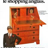 English secretary desk from Marway brand, leather top and precious wood veneer