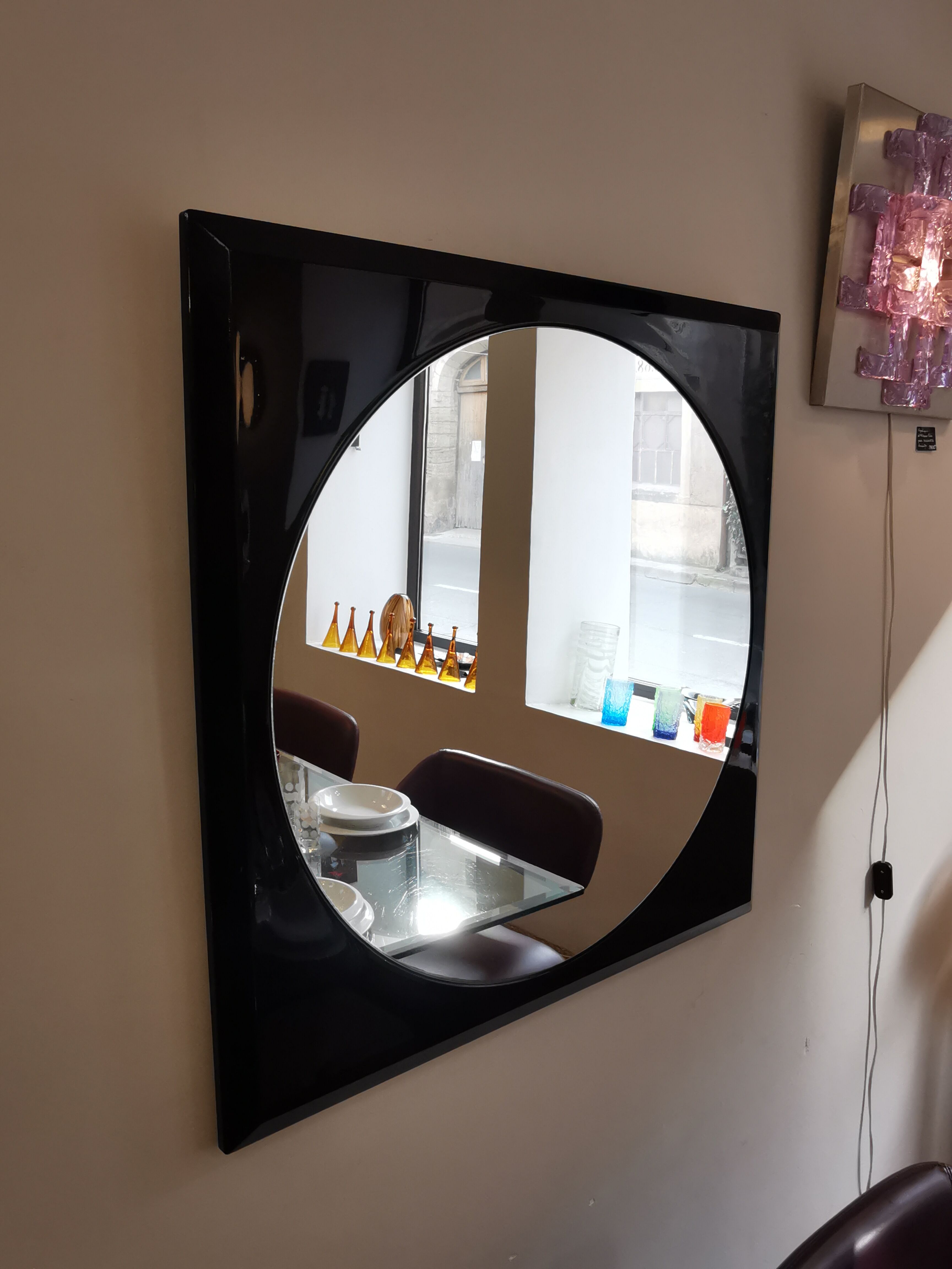 Italian design mirror XL vintage 80s