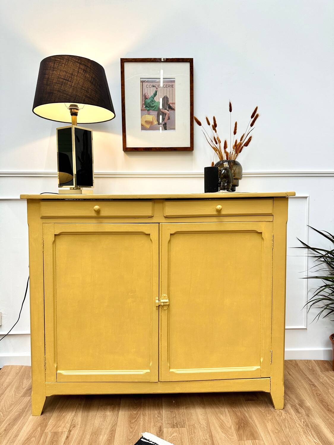 Honey yellow vintage Parisian sideboard