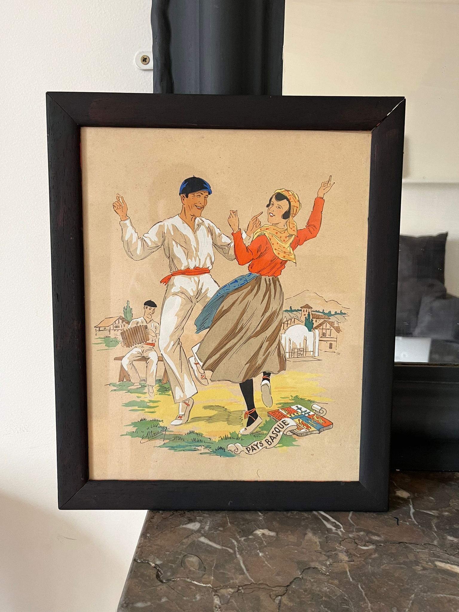 Lithography of the Basque country by E Maudy