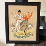 Lithography of the Basque country by E Maudy