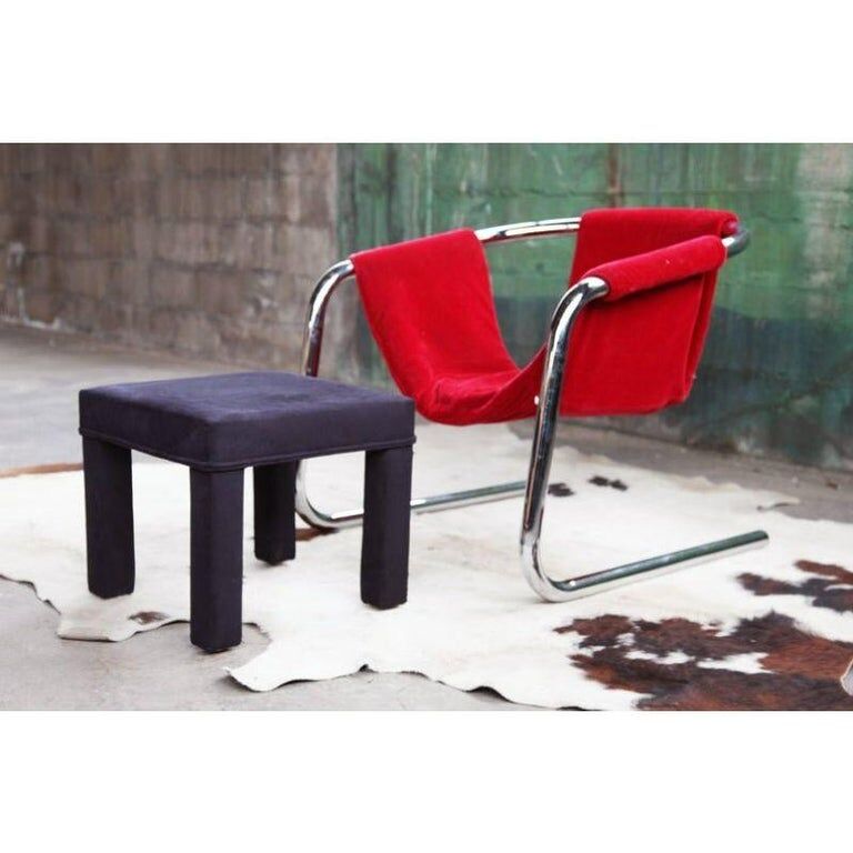 Pair of Parsons poufs, mid-twentieth century