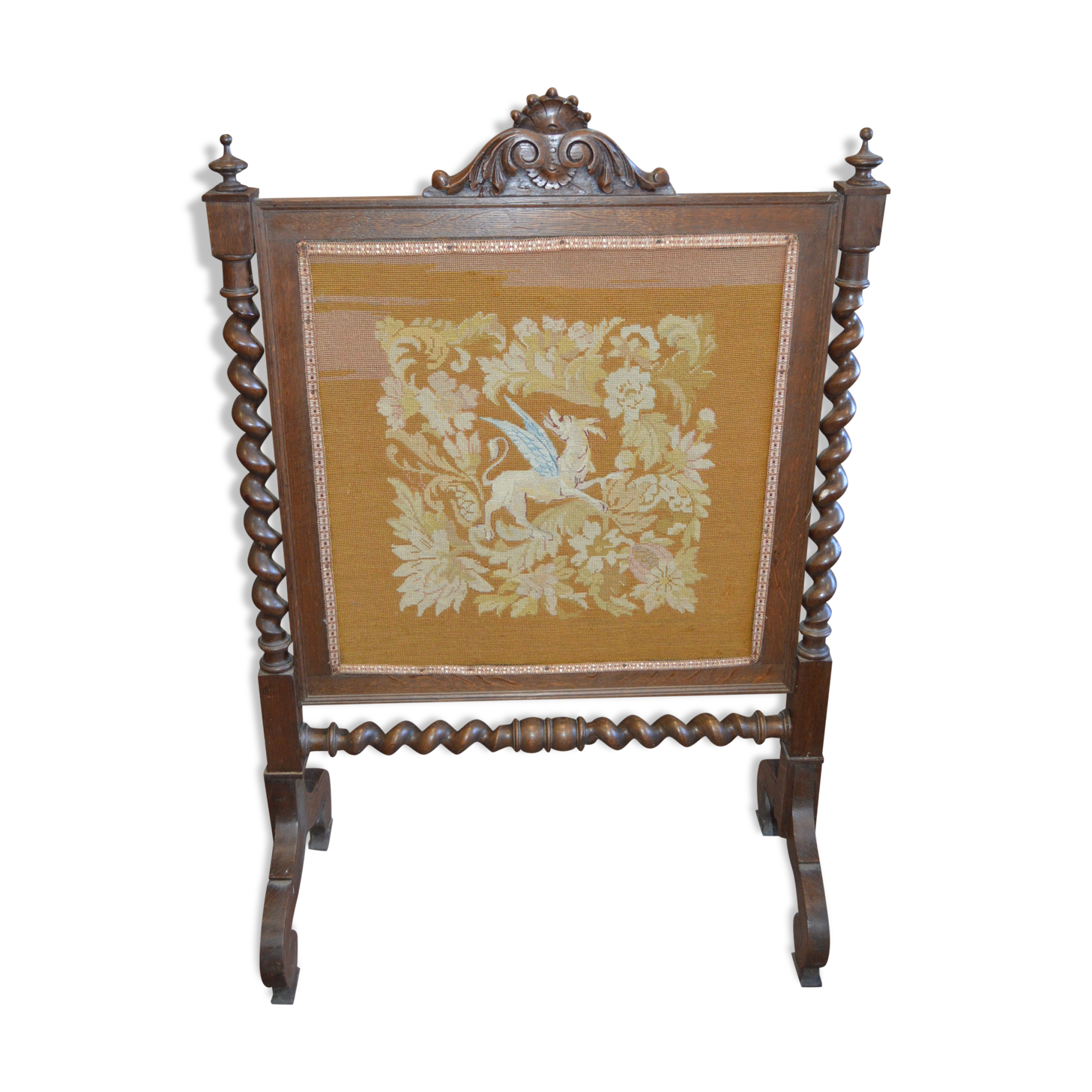 Oak fireplace screen