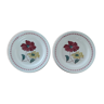 2 small ADP dessert plates with red floral decoration