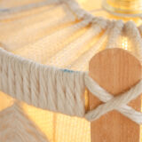 Vintage pendant lamp in wood and wool