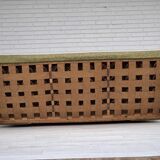 1960s, Danish 3-seater sofa, green furniture velour, ash wood legs.