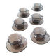 6 cups and saucers in Arcoroc BP glass
