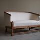 Sculptural 2-seater canapé in oak and wool, Danish "Skønvirke" style, 1920s.