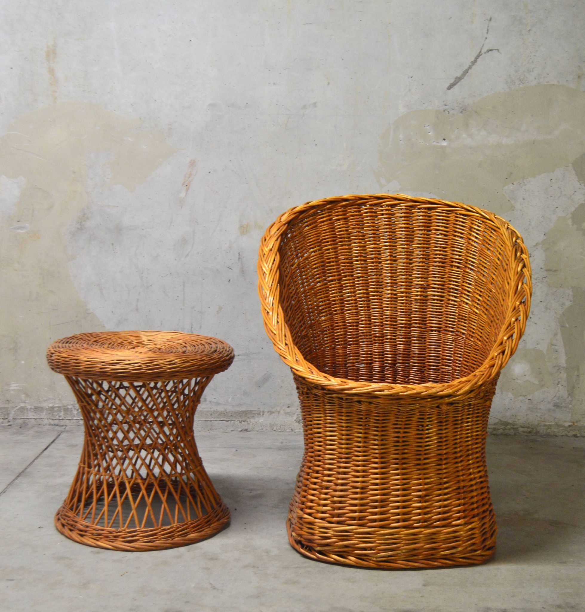 Vintage rattan armchair from the 60s/70s design