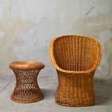 Vintage rattan armchair from the 60s/70s design