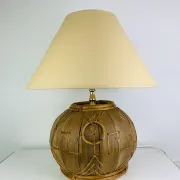 Lampe boule en osier des années 60, style Jungle Chic