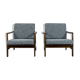 Pair of Restored Black B-7522 armchairs by Zenon Bączyk, 1960’s