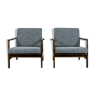 Pair of Restored Black B-7522 armchairs by Zenon Bączyk, 1960’s