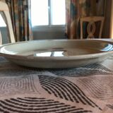 Plat beige en grès de Sarreguemine chardon