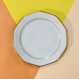 8 plates in white and golden porcelain ctogonales winterling marktleuthen bavaria