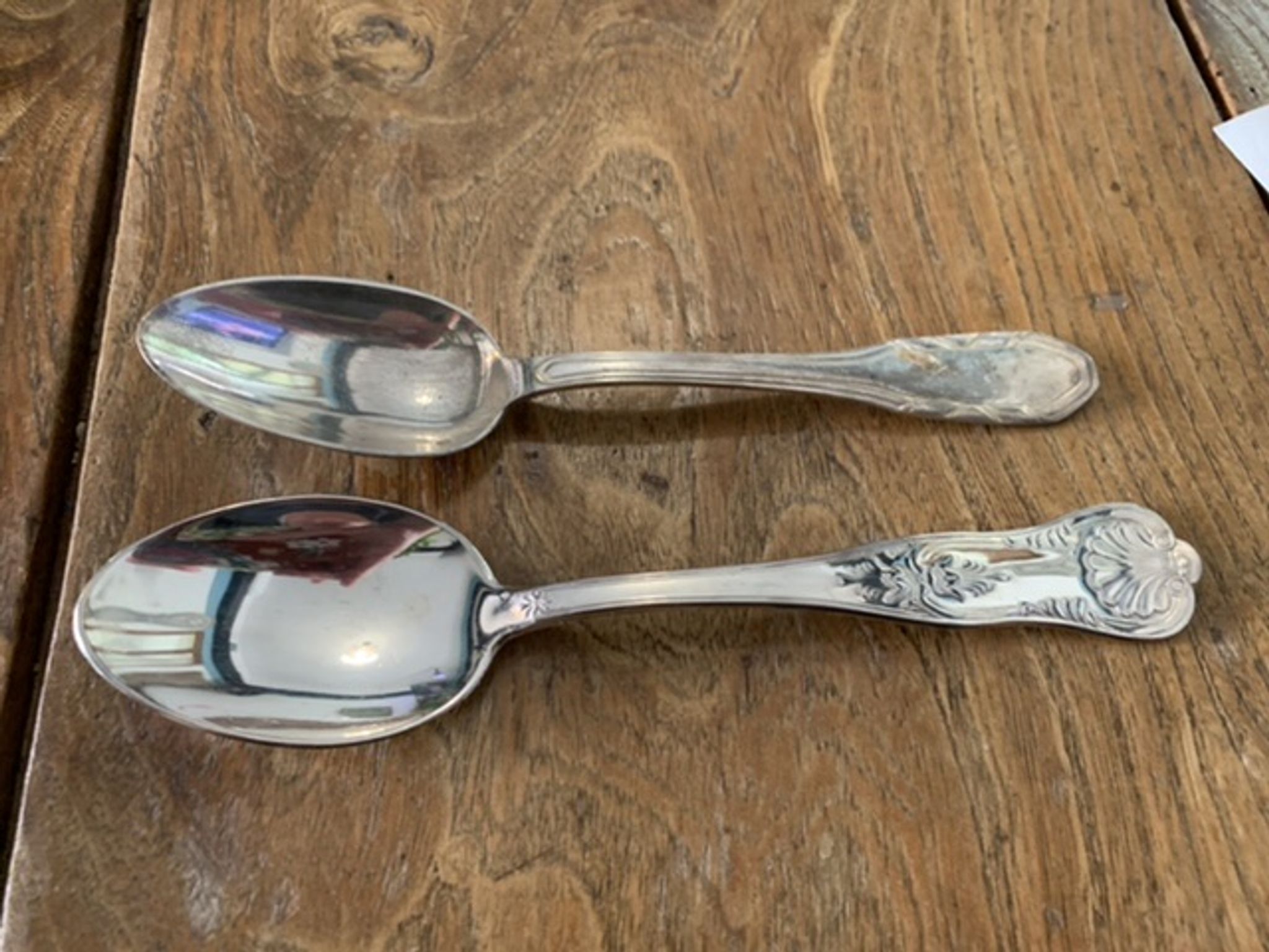 8 tablespoons in silver metal including a monogram christofle art deco