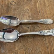 8 tablespoons in silver metal including a monogram christofle art deco