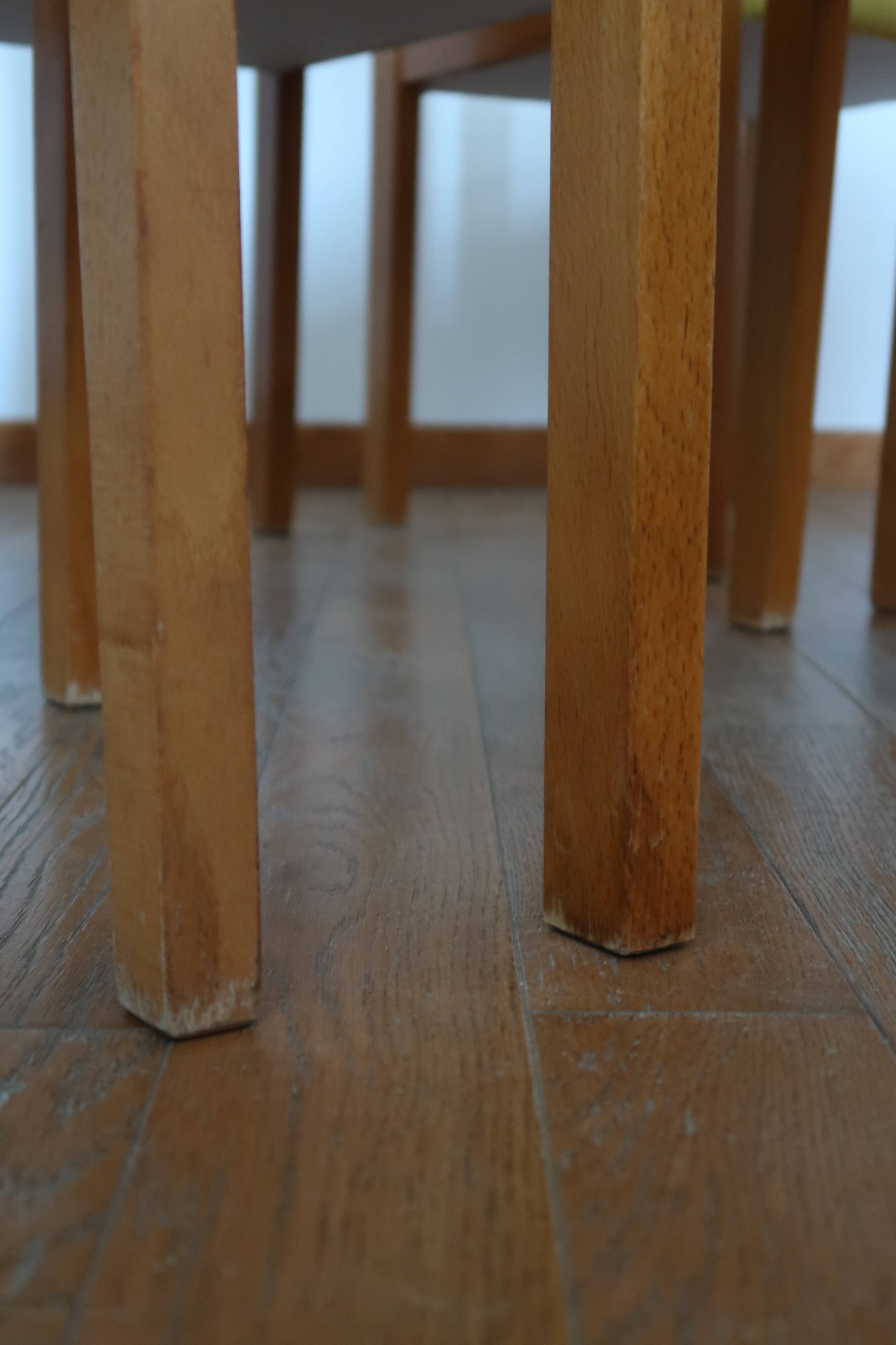 6 chaises velours jaune