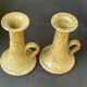 Pair of speckled stoneware candlesticks from the 70s