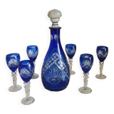 Carafe et 6 verres - verre taillé