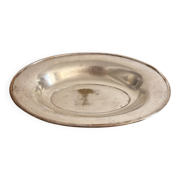 Vintage silver metal oval platter table service brocante retro kitchen decor