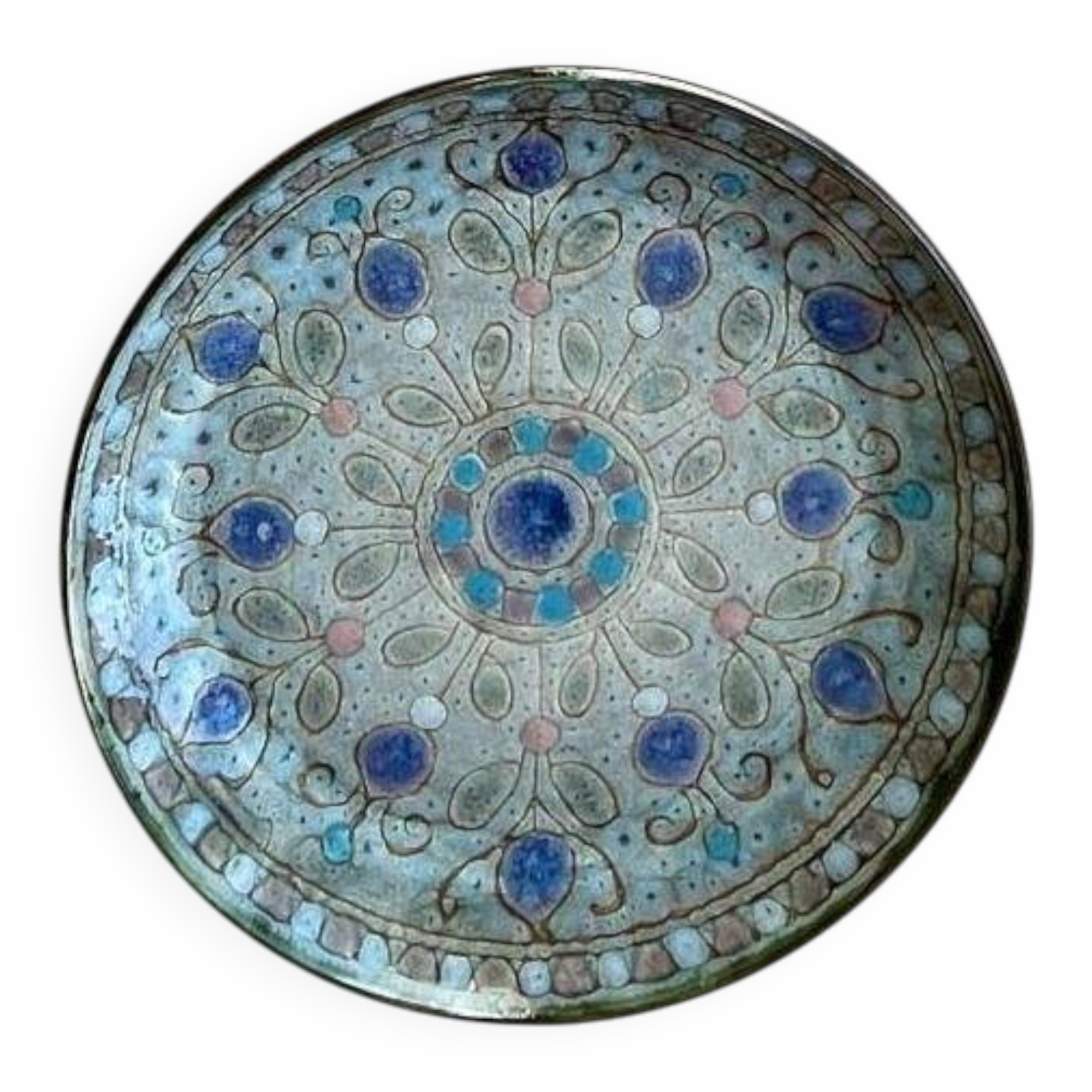 Glazed ceramic plate, Danuta Le Hénaff