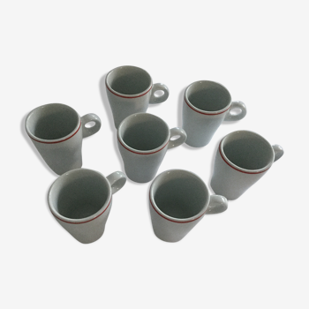 Lot of 7 coffee cups bistrot