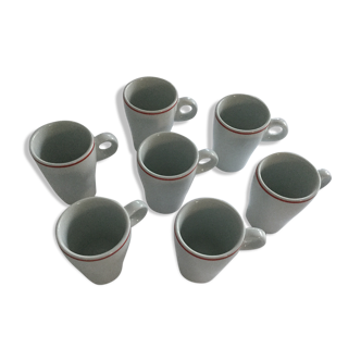 Lot of 7 coffee cups bistrot