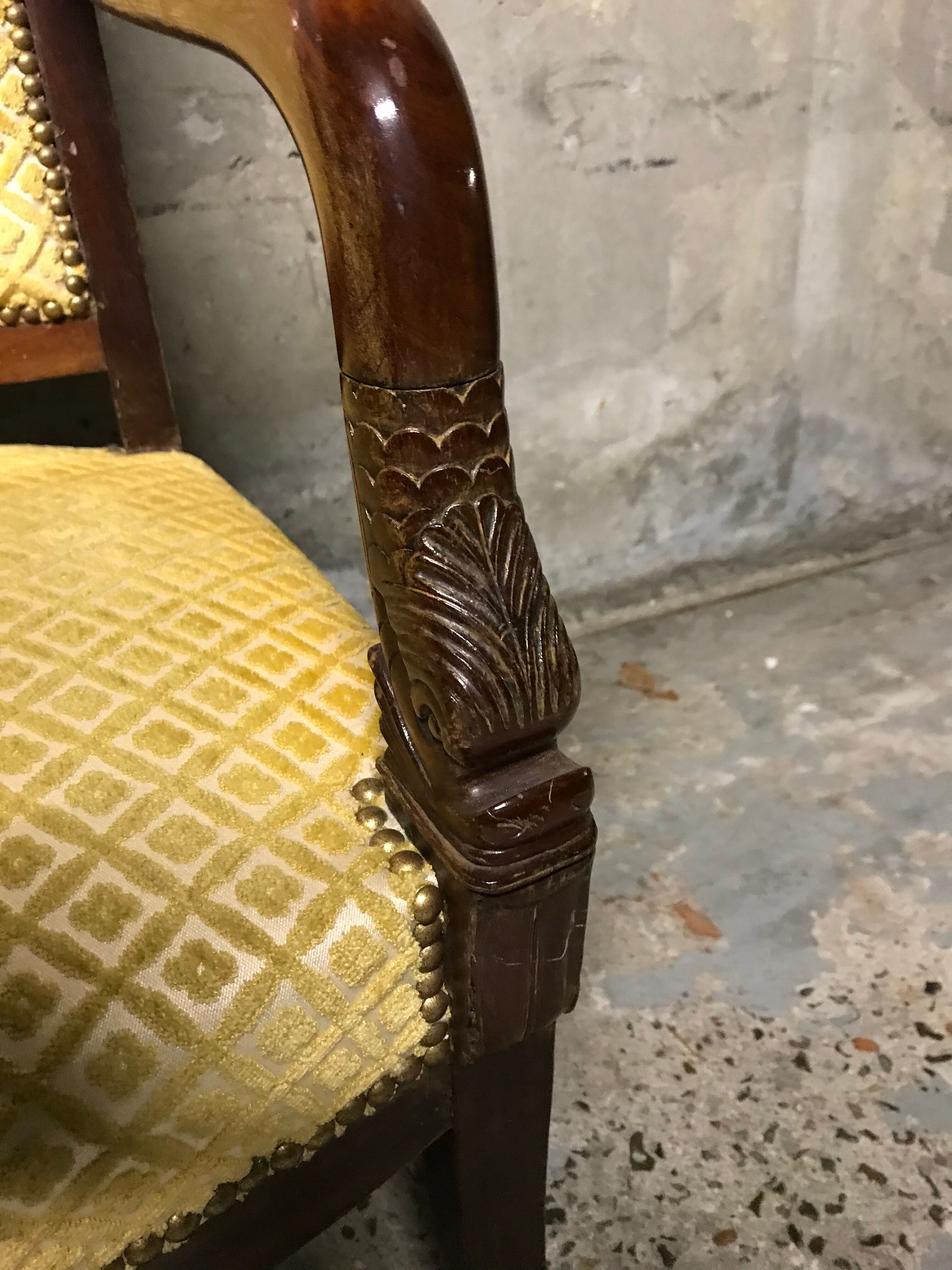 Pair of armchairs catering Empire mahogany 19th