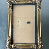Cadre en bois doré mesures 20 cm x 14 cm verre convexe