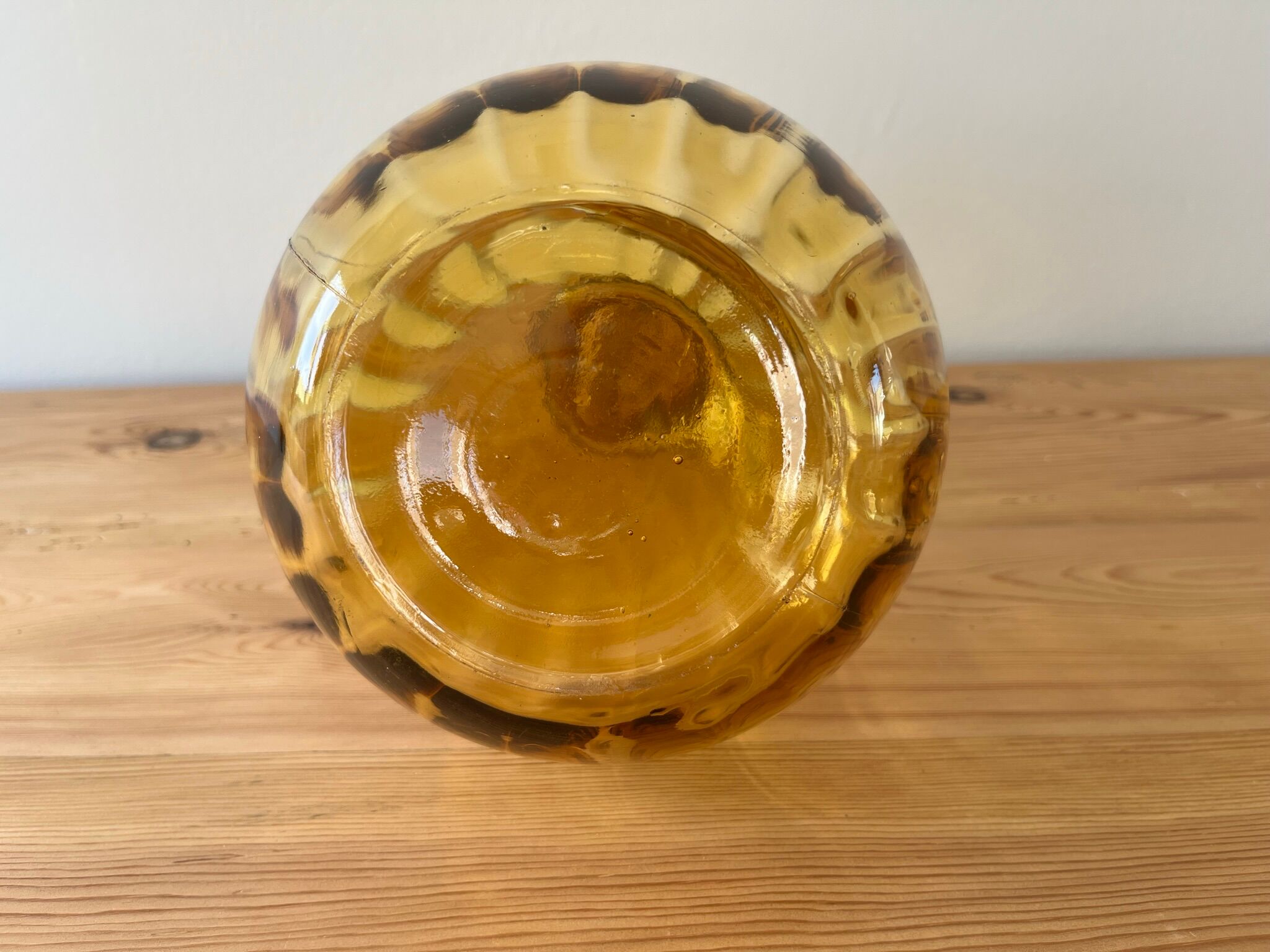 Amber yellow bottle from Empoli, Italy
