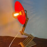 Wooden accordion wall lamp