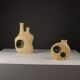 Pair of sculptural ceramic vases by Nikos Dazelidis, Greece, 1970s.