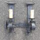 Brutalist wrought iron wall lamp 1970